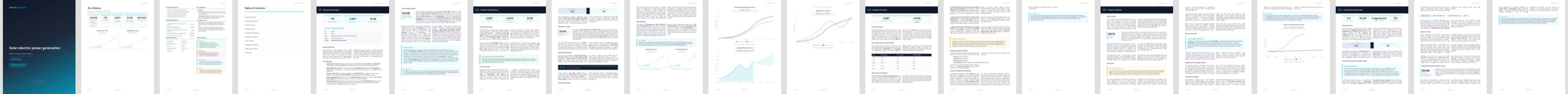 Solar electric power generation (NAICS 221114) — Standard market research report preview, 37 pages