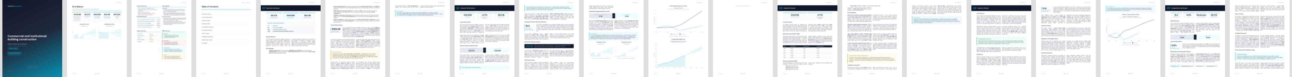 Commercial and institutional building construction industry report preview Commercial and institutional building construction (NAICS 23622) — Standard market research report preview, 36 pages