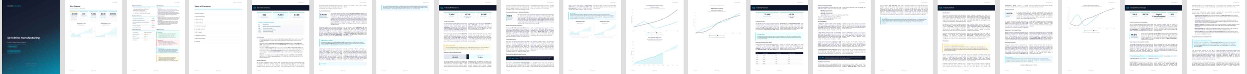 Soft drink manufacturing industry report preview Soft drink manufacturing (NAICS 312111) — Standard market research report preview, 37 pages