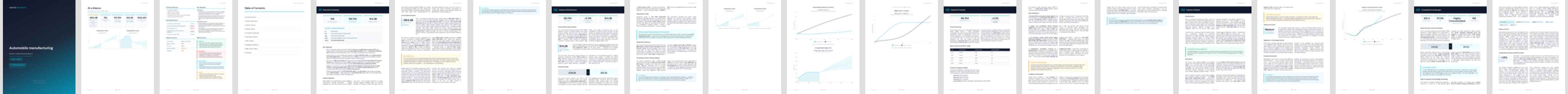 Automobile manufacturing (NAICS 336111) — Standard market research report preview, 38 pages