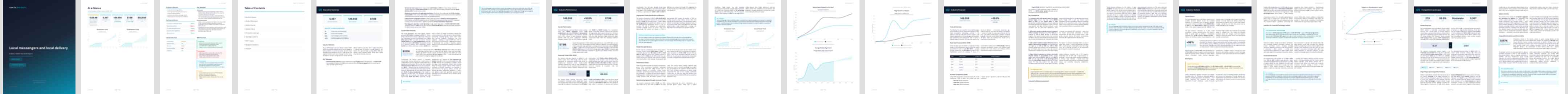 Local messengers and local delivery industry report preview Local messengers and local delivery (NAICS 49221) — Standard market research report preview, 32 pages