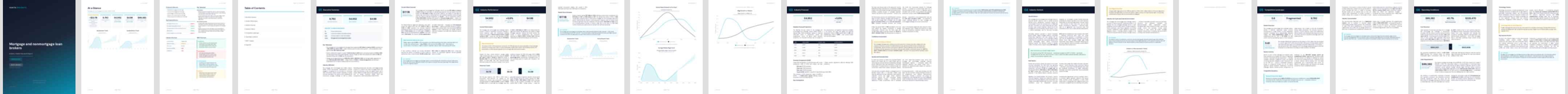 Mortgage and nonmortgage loan brokers industry report preview Mortgage and nonmortgage loan brokers (NAICS 52231) — Basic market research report preview, 25 pages