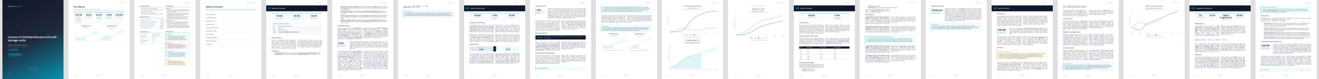 Lessors of miniwarehouses and self-storage units industry report preview Lessors of miniwarehouses and self-storage units (NAICS 53113) — Standard market research report preview, 37 pages