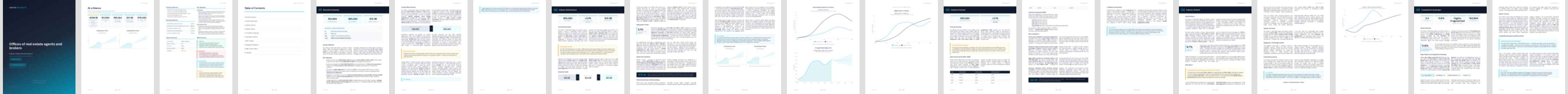 Offices of real estate agents and brokers industry report preview Offices of real estate agents and brokers (NAICS 53121) — Standard market research report preview, 36 pages