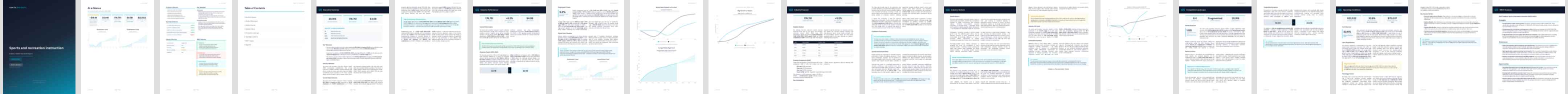 Sports and recreation instruction (NAICS 61162) — Basic market research report preview, 24 pages