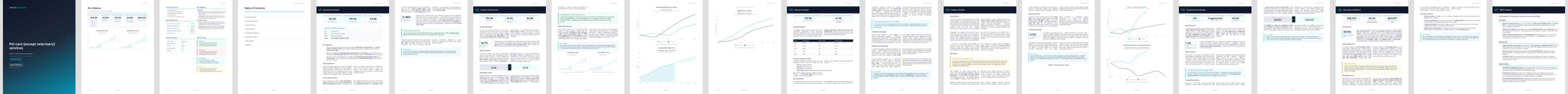 Pet care (except veterinary) services (NAICS 81291) — Basic market research report preview, 24 pages