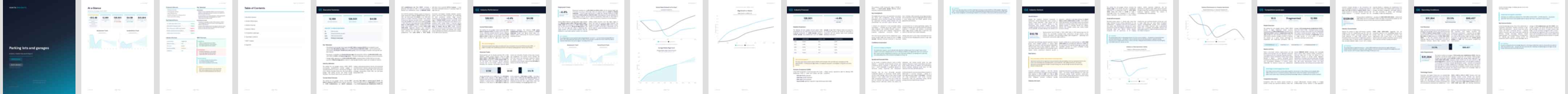 Parking lots and garages industry report preview Parking lots and garages (NAICS 81293) — Basic market research report preview, 25 pages